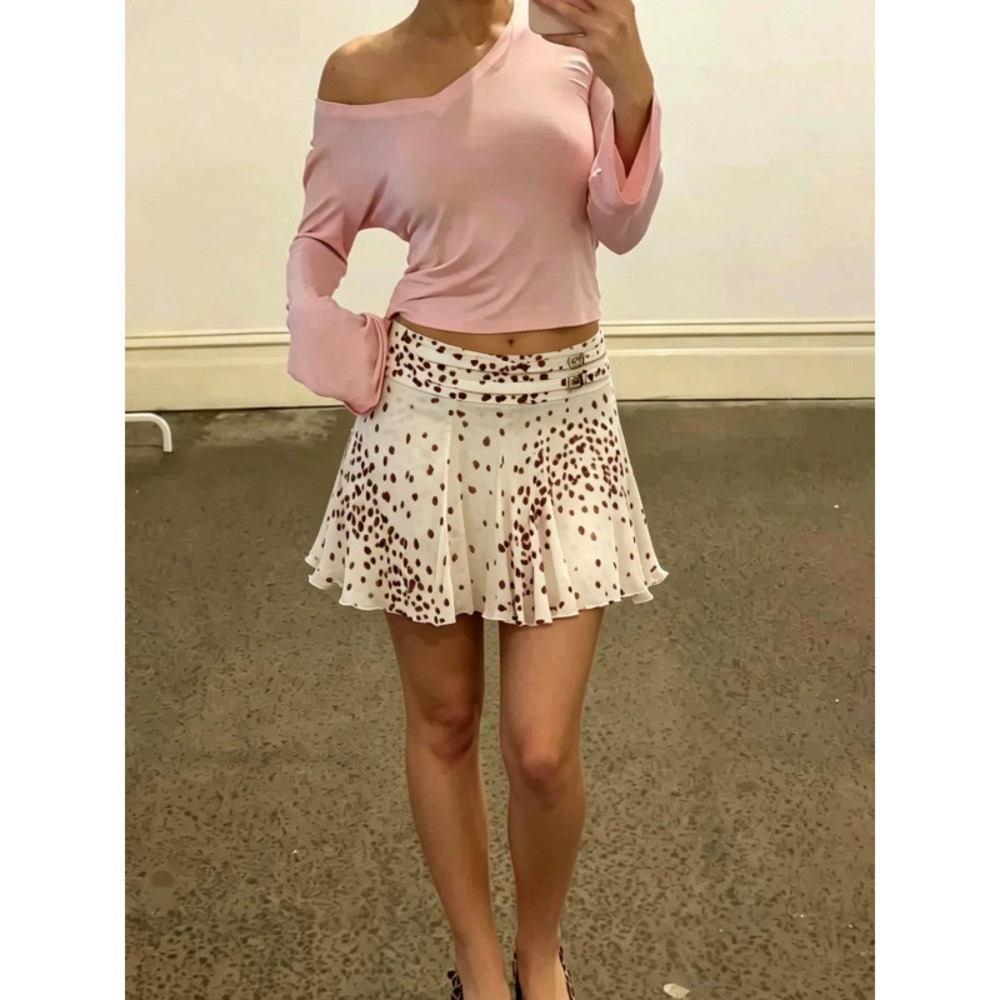 Zara Summer Leopard Print High Waist Slim A-Line Short Skirt